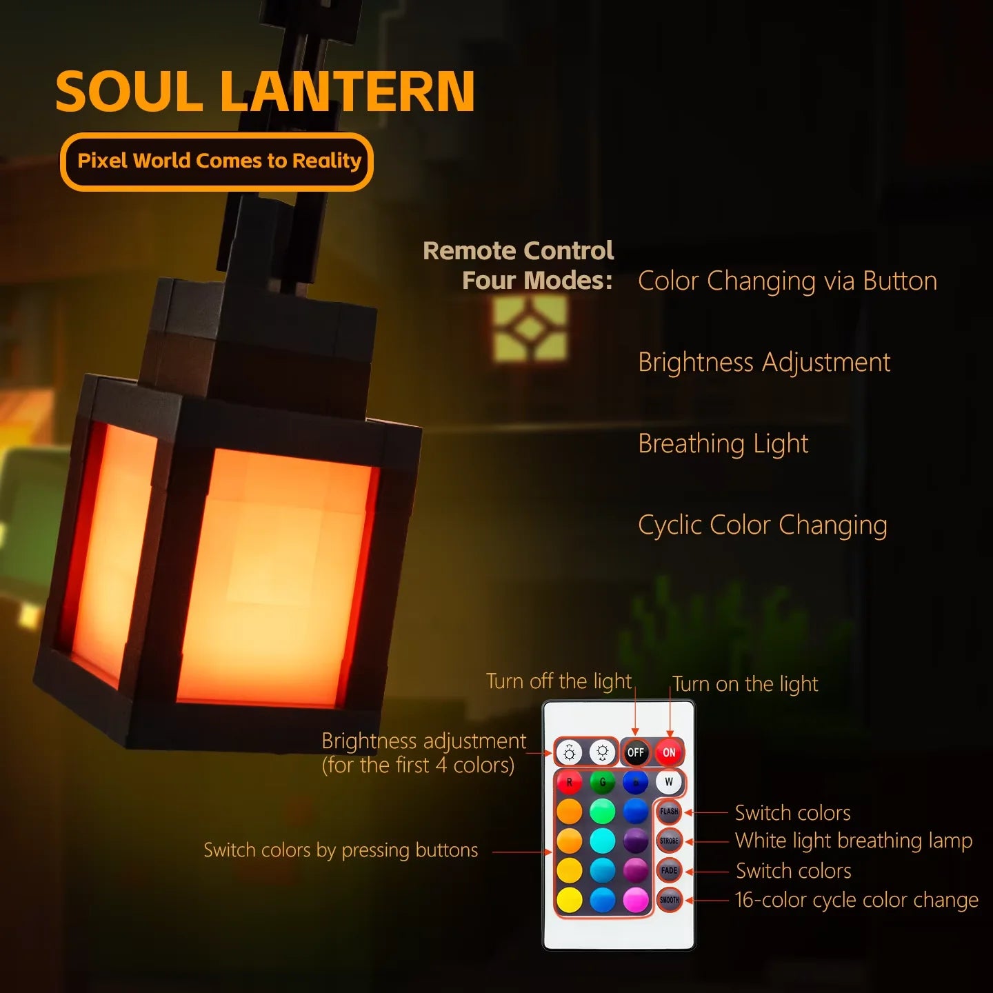 Big size Pixel Style Wall Night Light